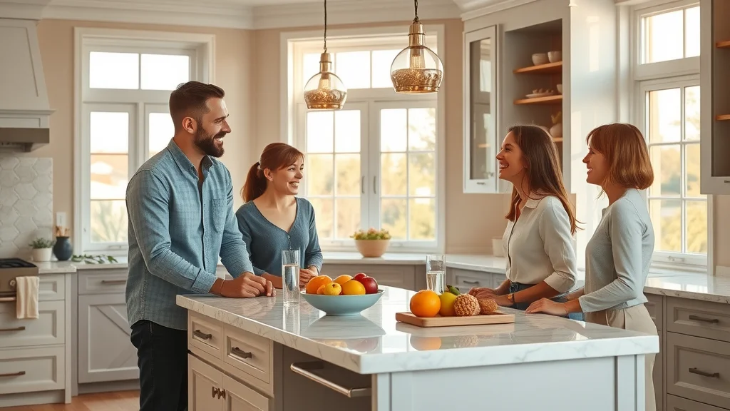 family in kitchen